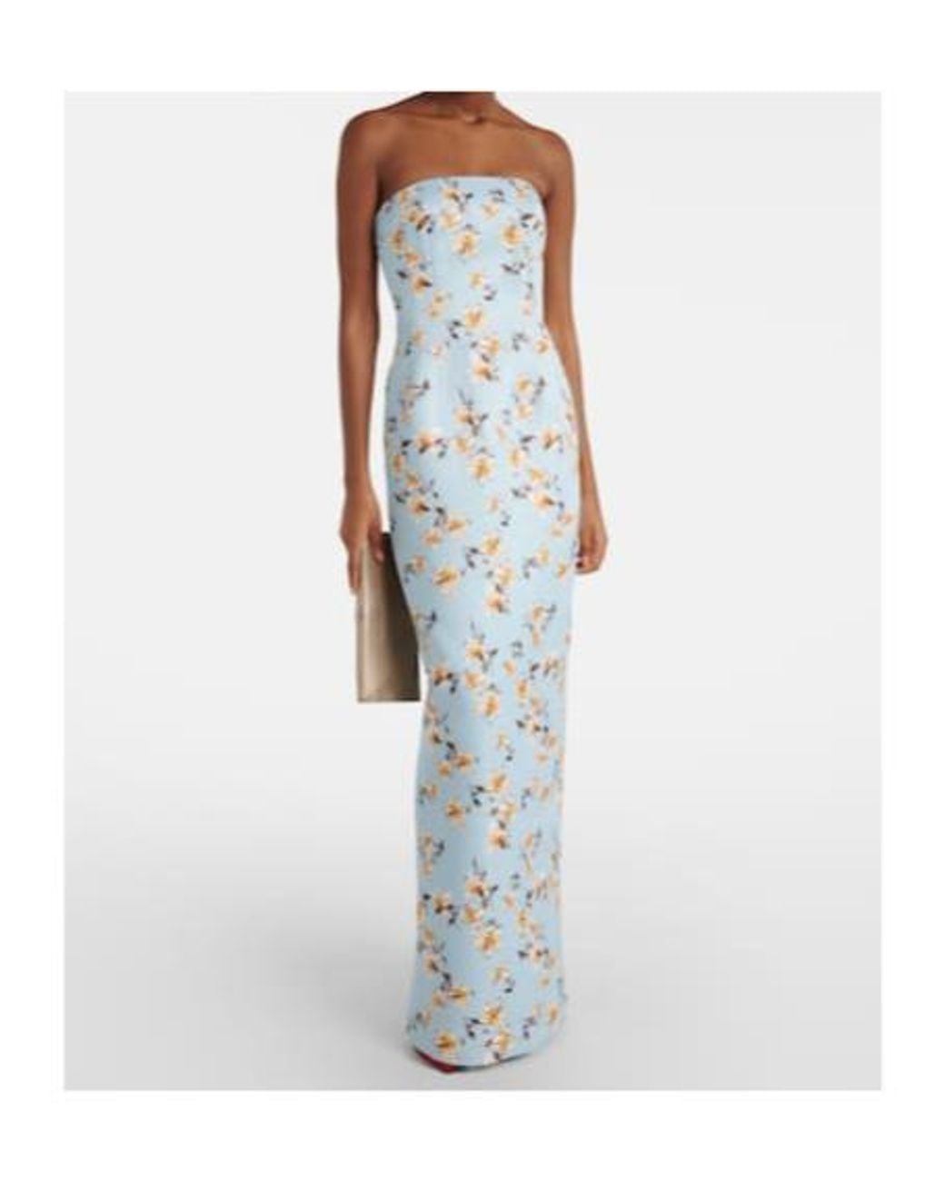 Emilia Wickstead Blue Laelia Floral Gown