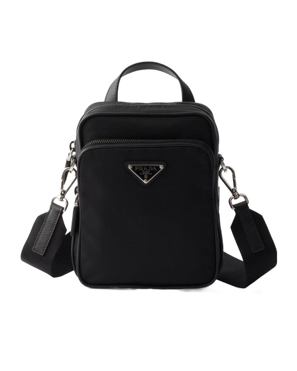 Prada Black Re-Nylon Zipped Shoulder Bag for men