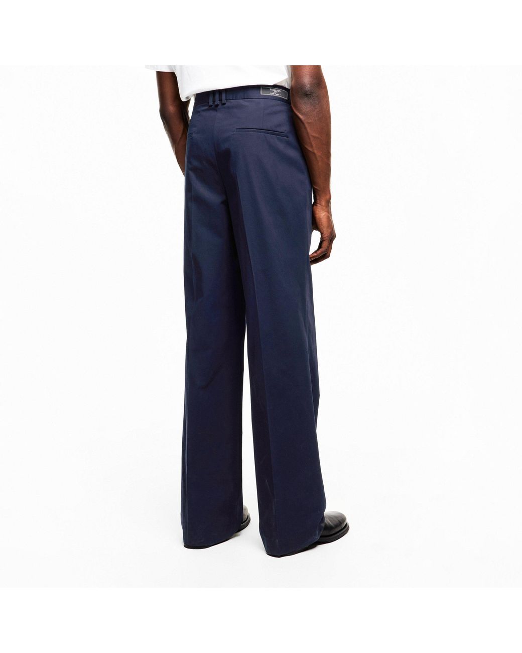 Balmain Blue Straight Leg Trousers for men