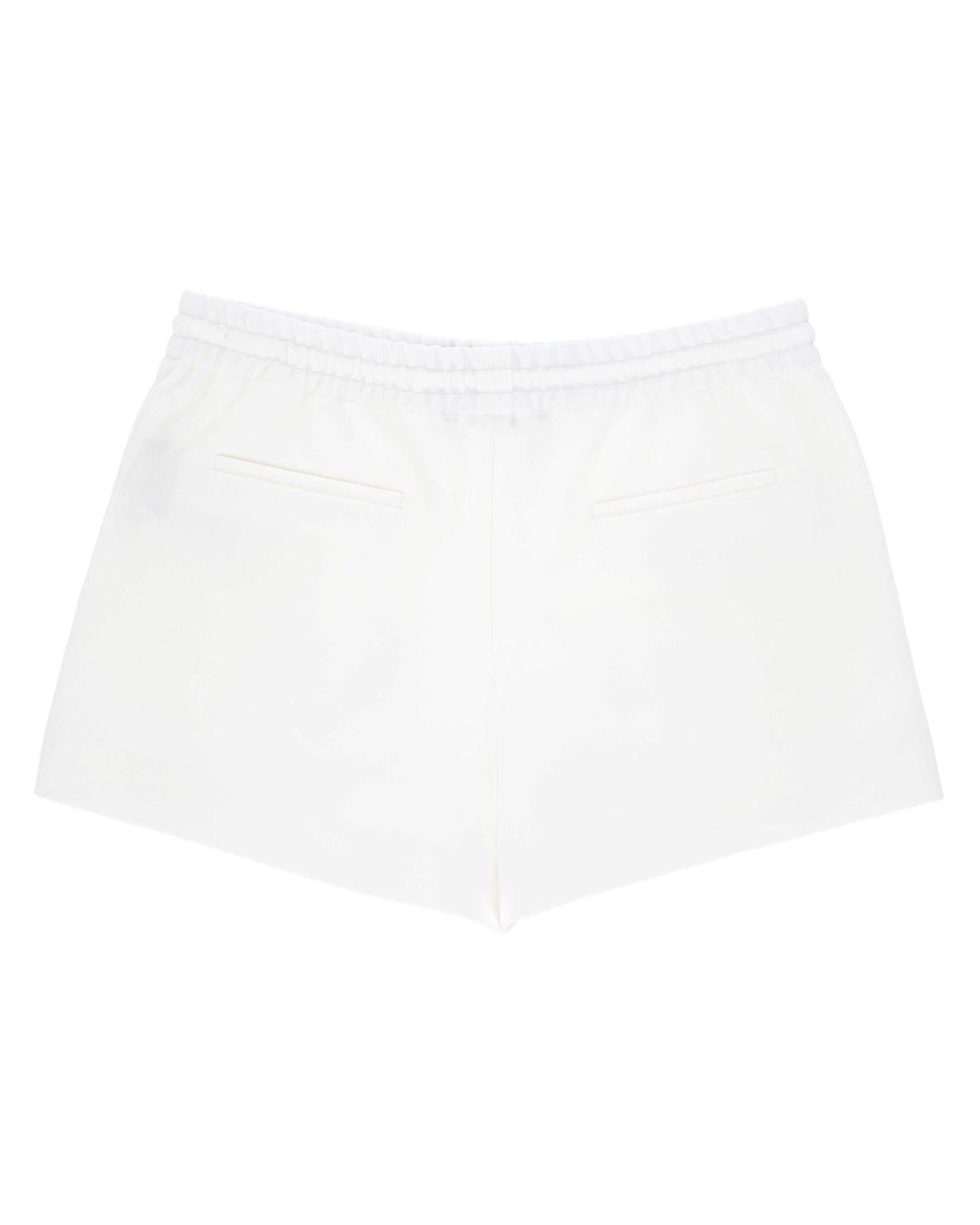 Valentino White Logo Plaque Drawstring Shorts