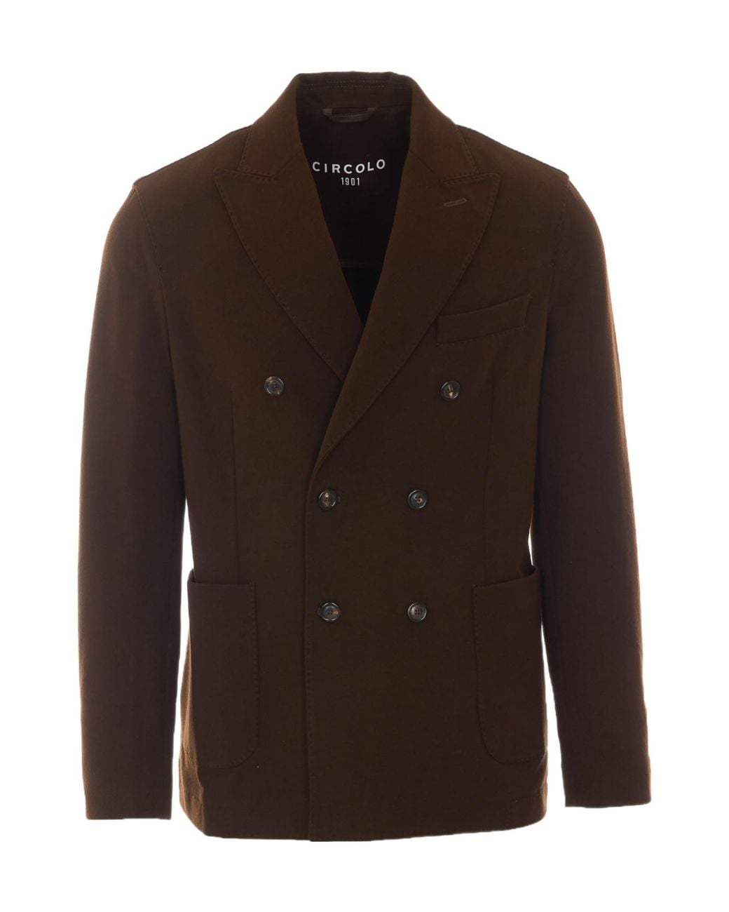 Circolo 1901 Brown Double-Breasted Blazer for men