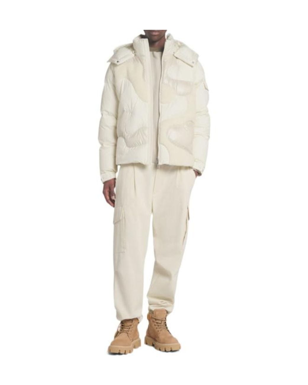 Moncler White Candes Tech Intarsia Down Jacket for men