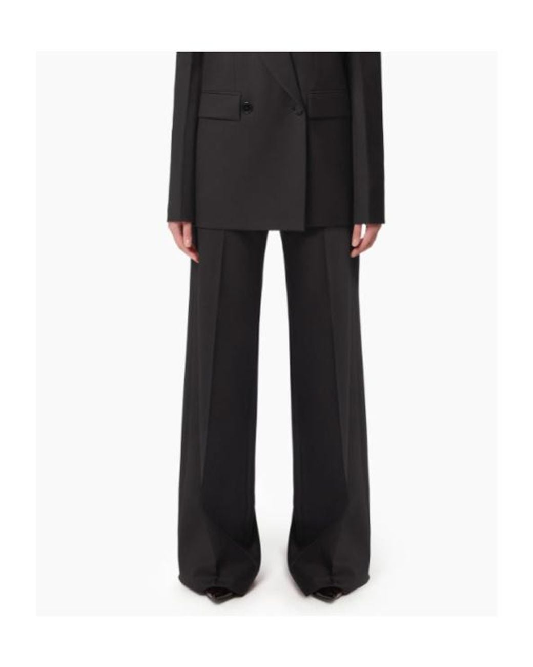 Nina Ricci Black Wide Leg Gabardine Pants