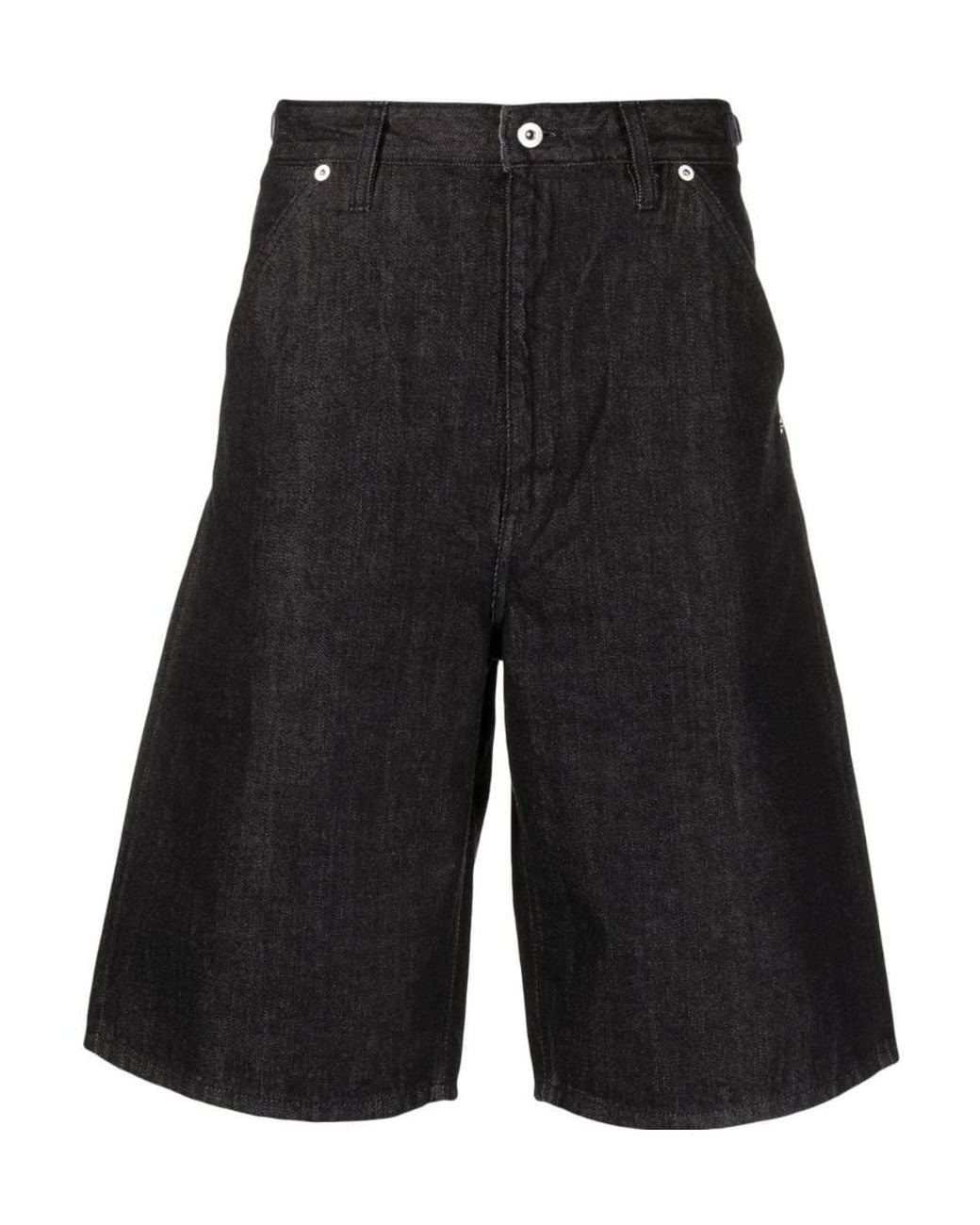 Jil Sander Black Wide-Leg Denim Shorts for men