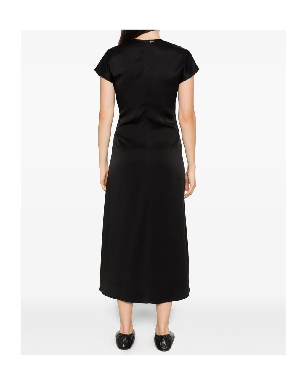 Herno Black V-Neck Dress