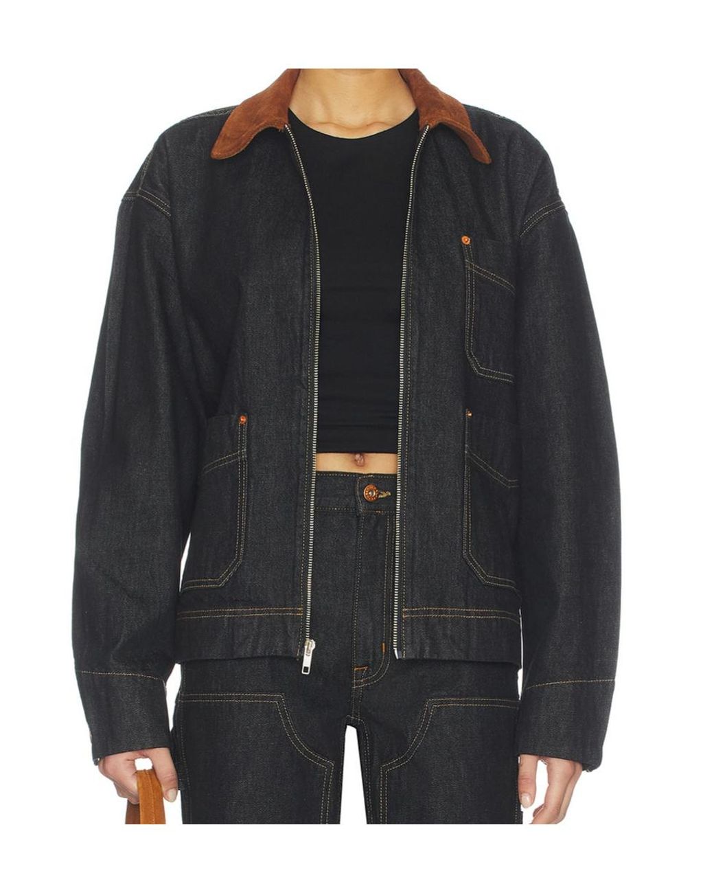 SLVRLAKE Denim Black Long Sleeve Jacket
