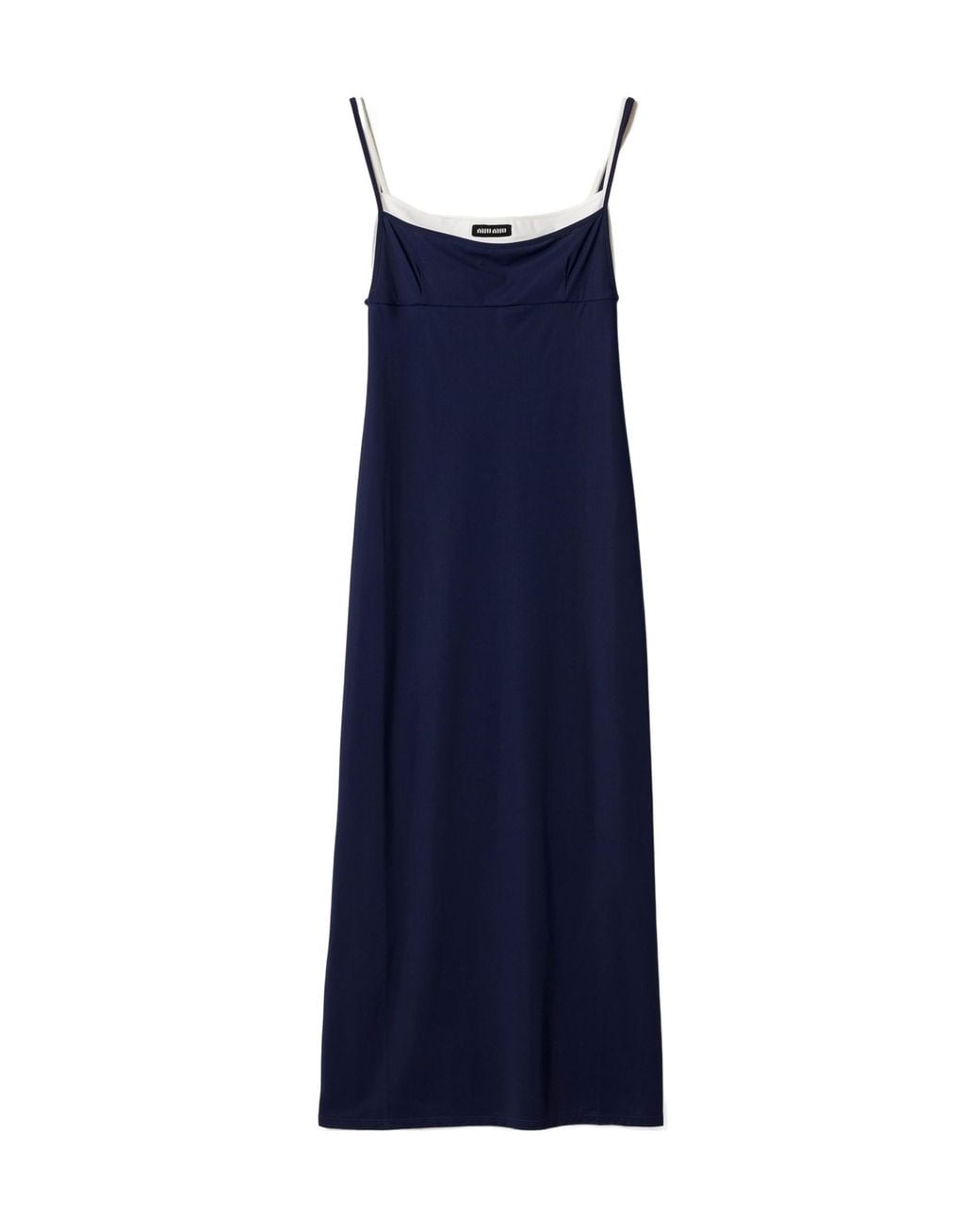 Miu Miu Blue Stretch Jersey Midi Dress