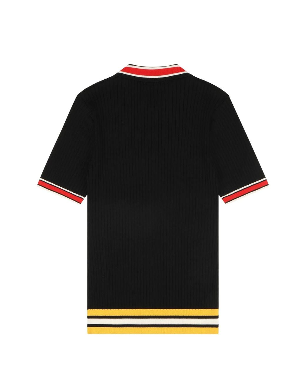 Entire studios Black Striped Ribbed Polo Shirt