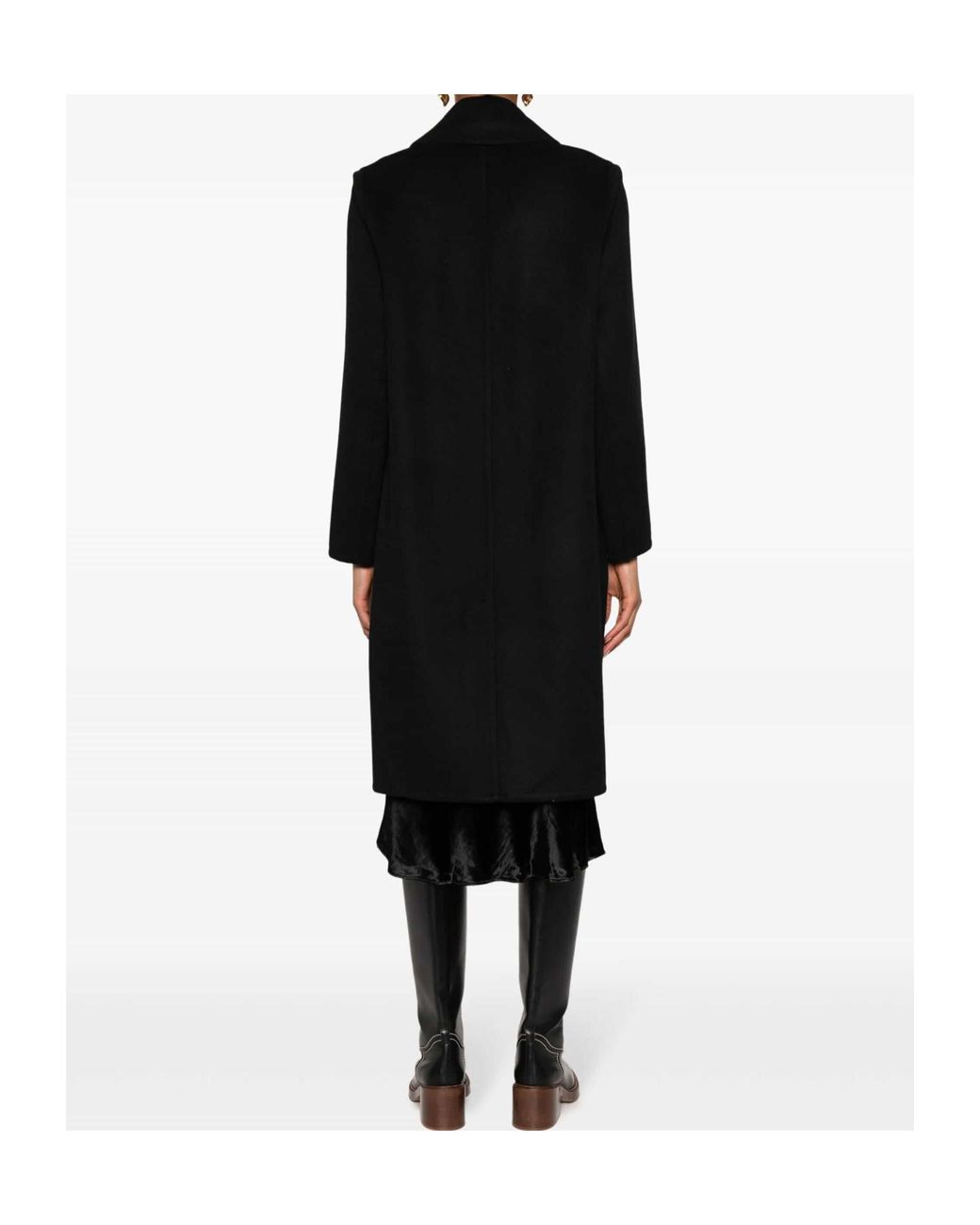 Vince Black Notched-Lapel Trench Coat