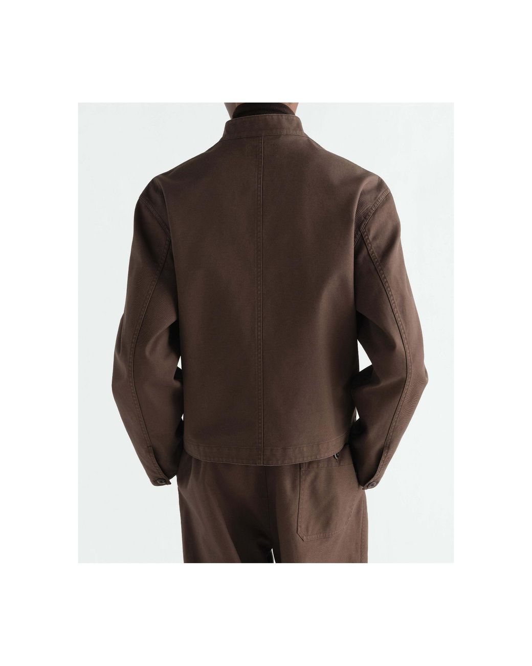 Lemaire Brown Stand Collar Jacket for men