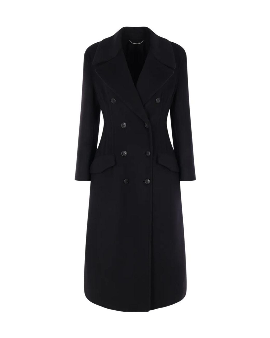 Ermanno Scervino Black Double-Breasted Wool Coat