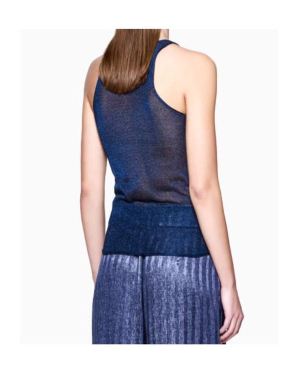 Giorgio Armani Blue Viscose Lurex Top