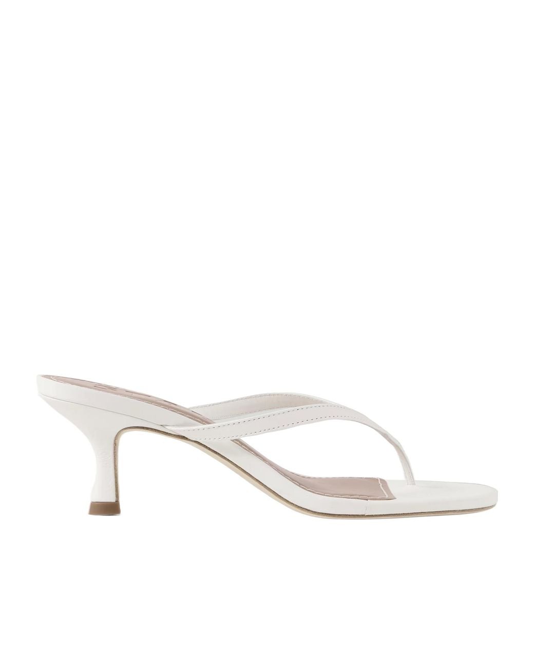 Staud White Leather Sandals