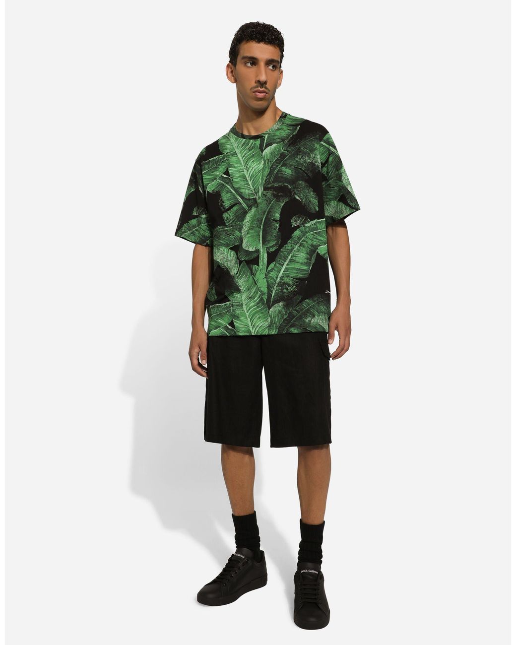 Dolce & Gabbana Black Knee-Length Cargo Shorts for men