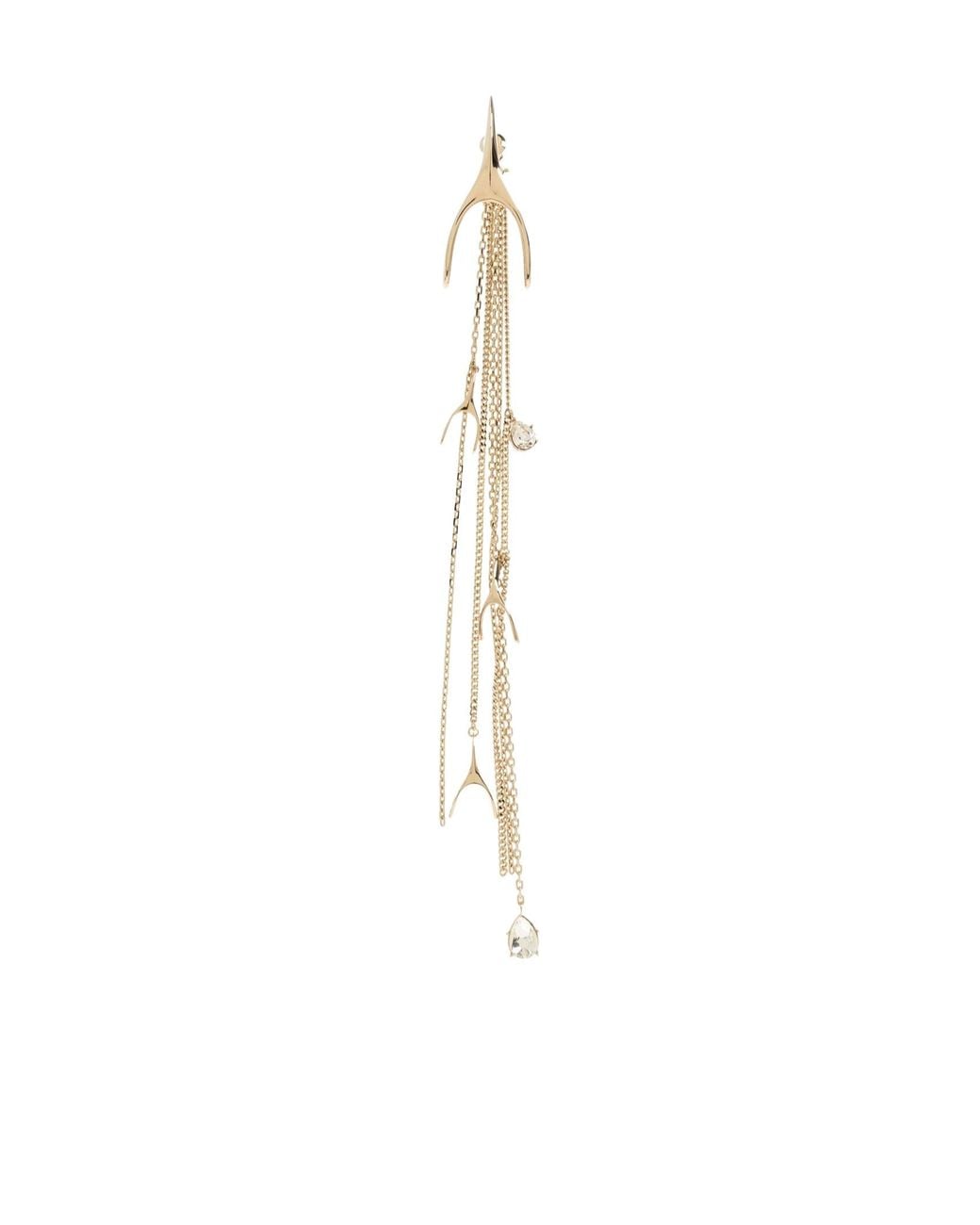 McQueen White Chain Pendant Earrings