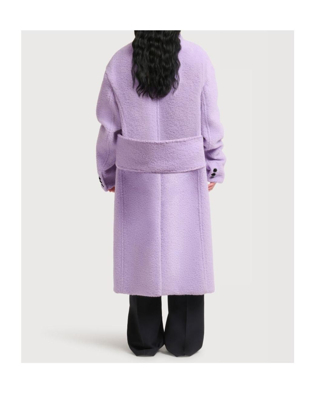 Marni Purple Wool-Mohair Teddy Oversized Coat