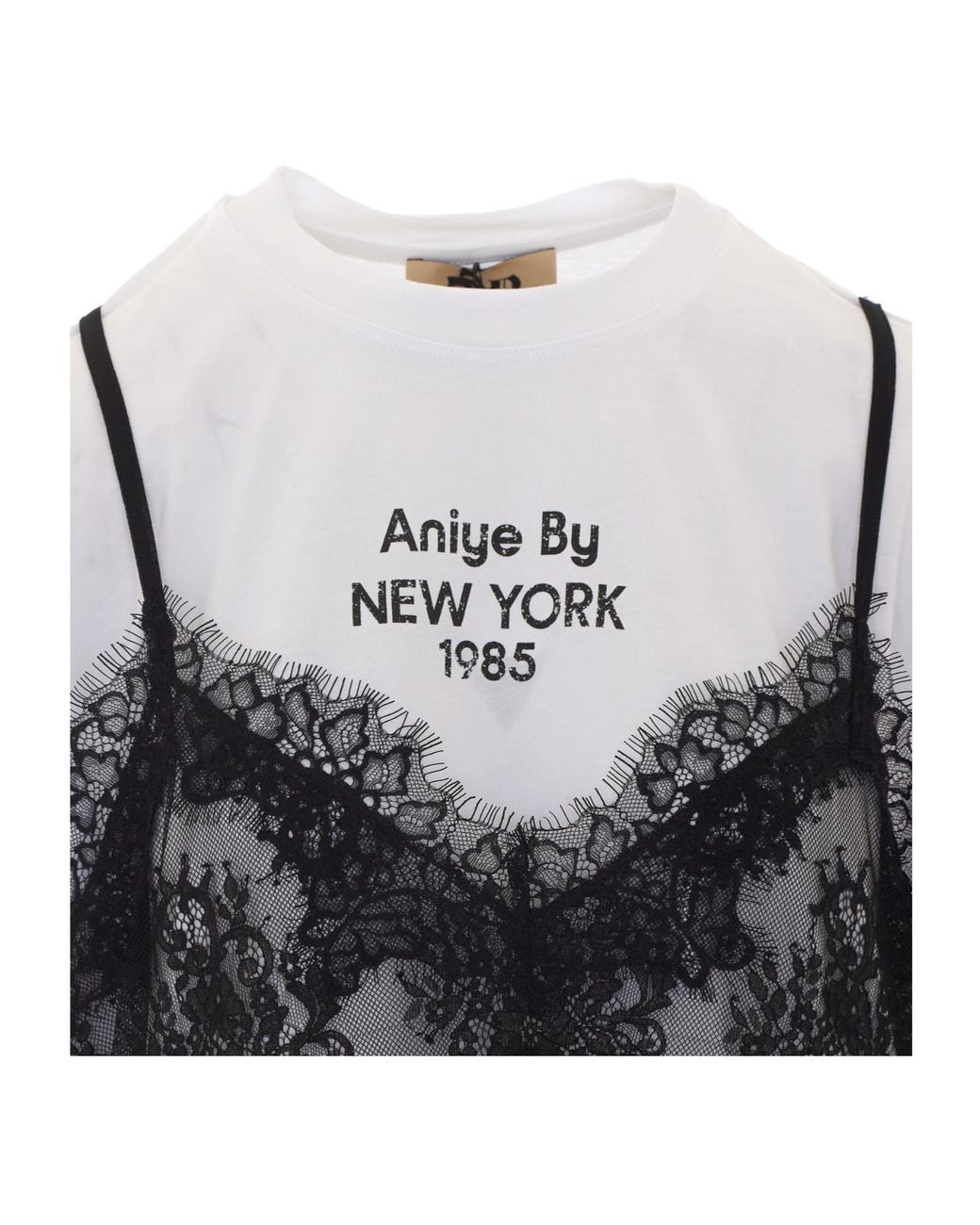 Aniye By White Lace Overlay Oversized T-Shirts