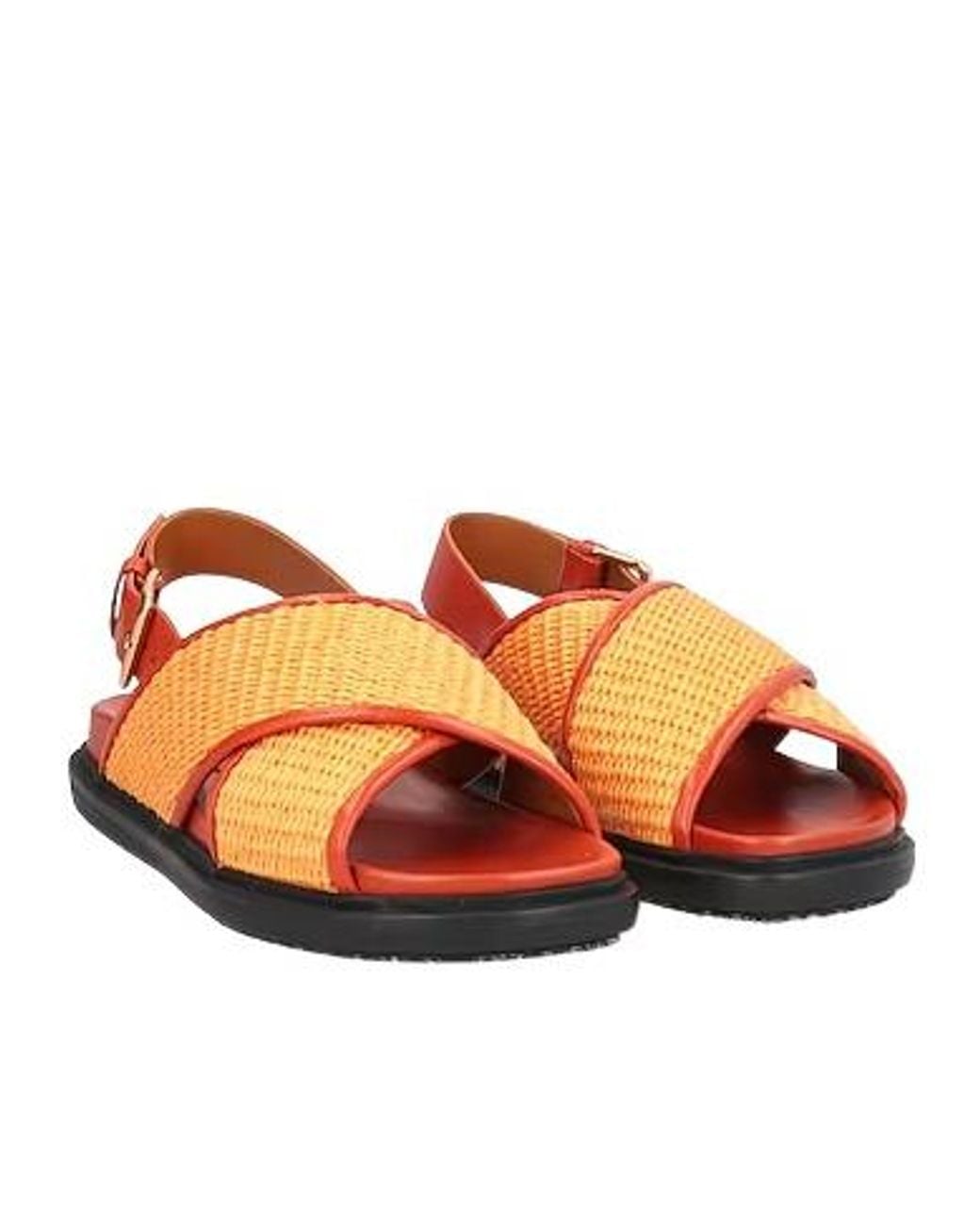 Marni Orange Plain Colour Sandals