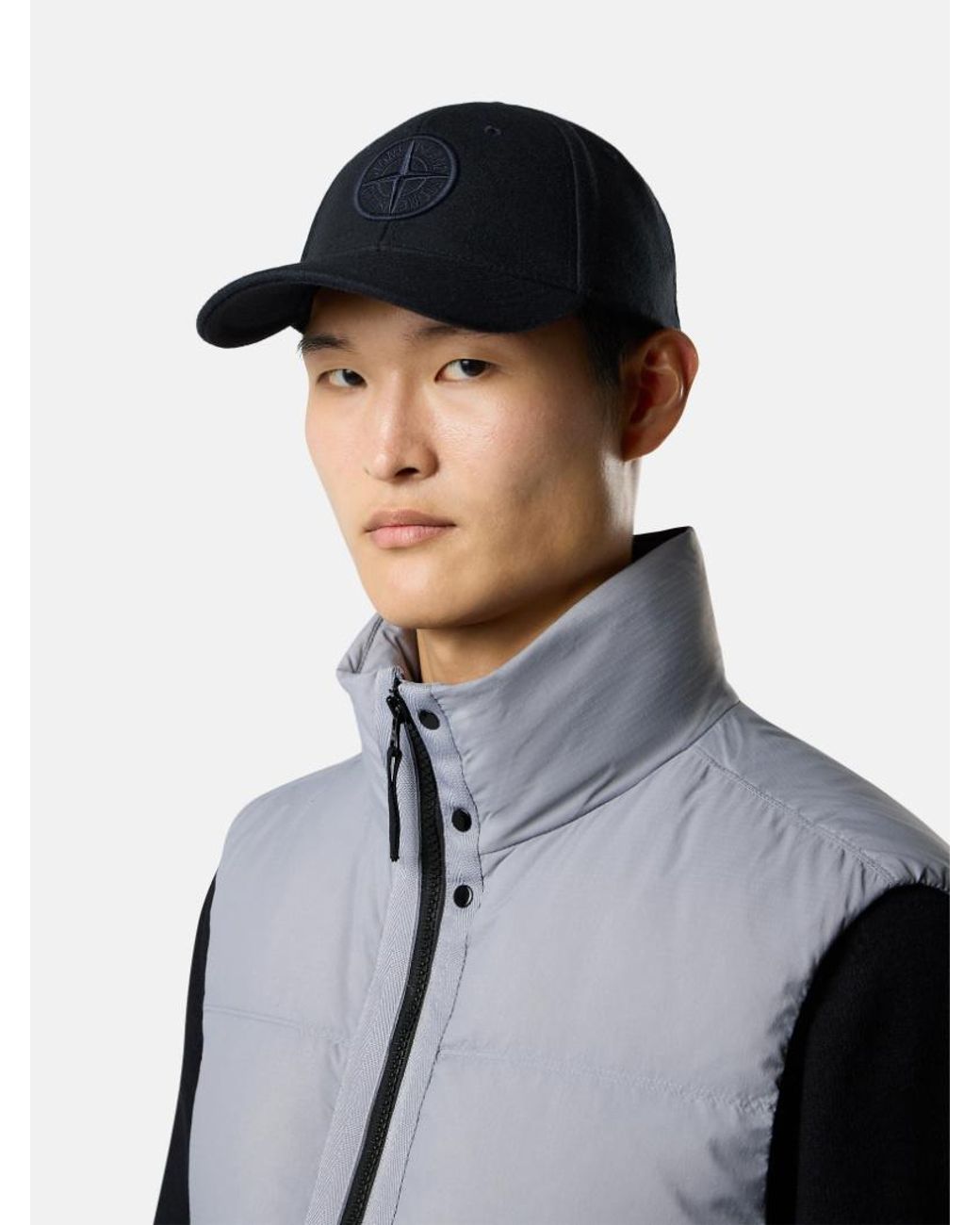 Stone Island Blue Baseball Cap With Adjustable Strap for men