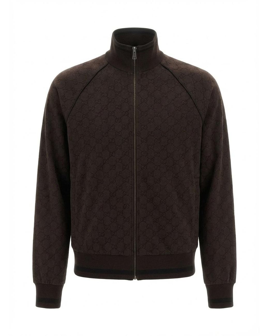 Gucci Black Gg Jersey Jacquard Zip Jacket for men