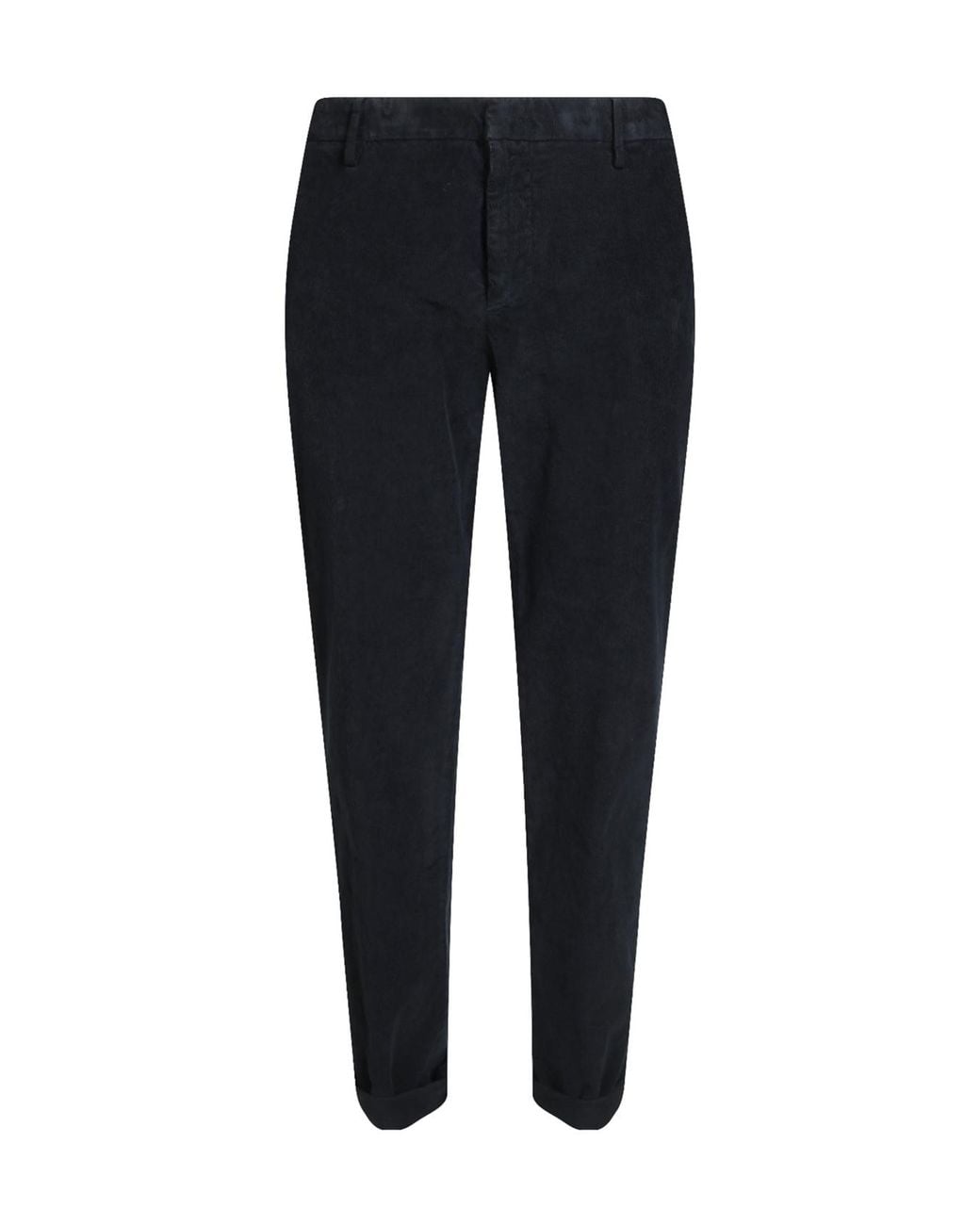 Dondup Black Regular Fit Velvet Pants for men
