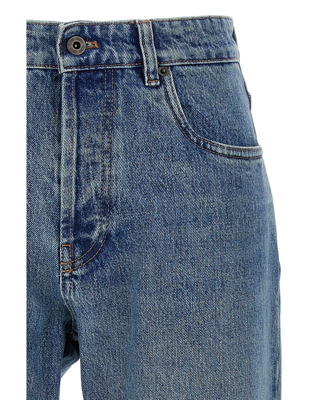 Miu Miu Blue Logo-Embroidered Straight-Leg Jeans
