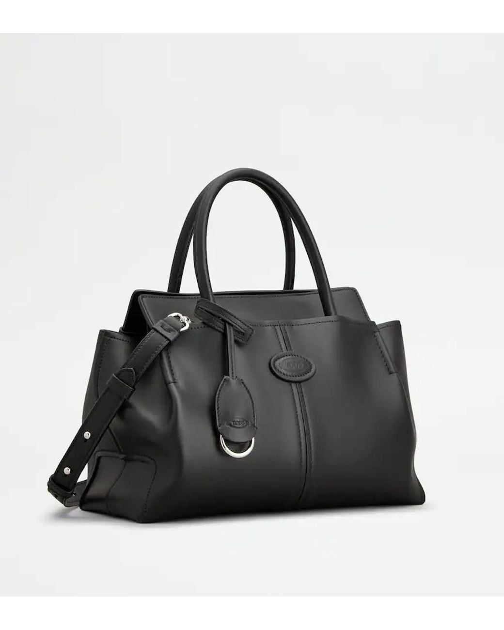 Tod's Black Sac Shopping En Cuir Petit