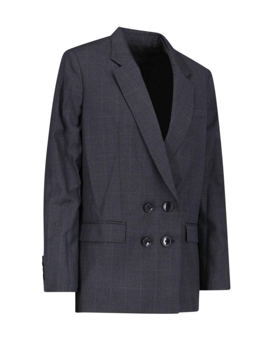 Isabel Marant Blue Checked Double Breasted Blazer