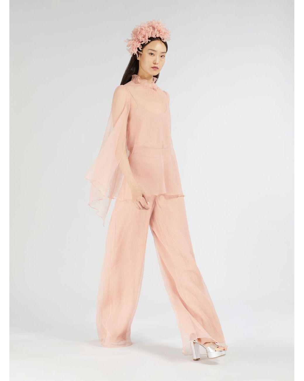Max Mara Pink Maniero Chiffon Top