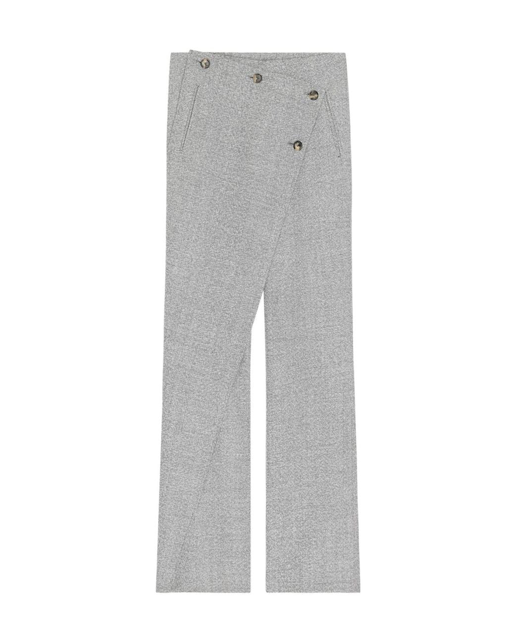 Courreges Gray Oblique Button Trousers