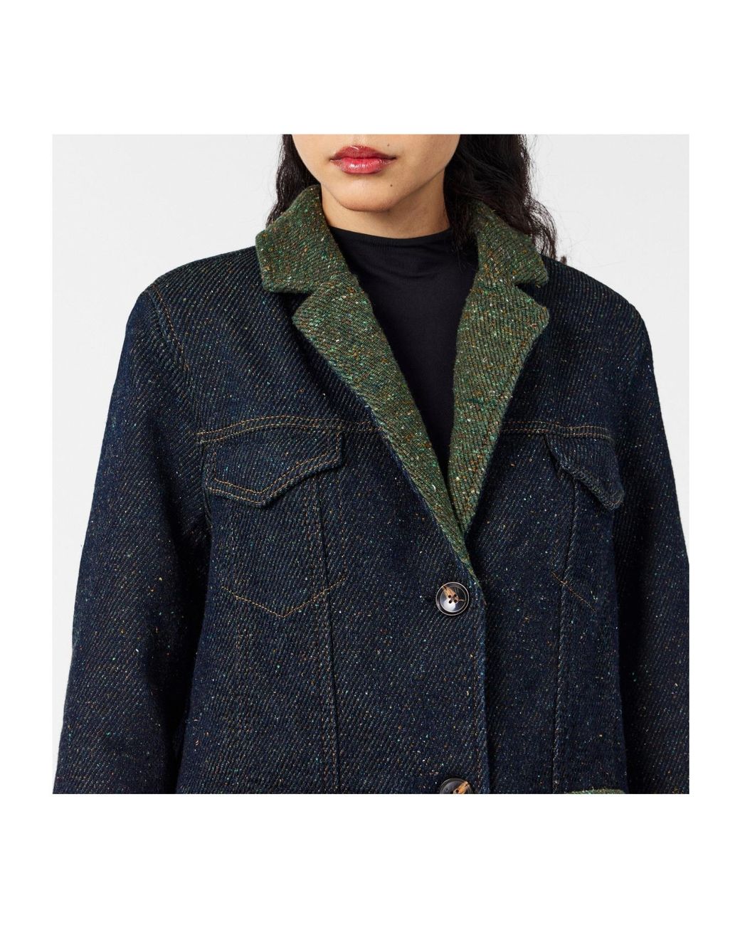 Ganni Blue Twill Blazer