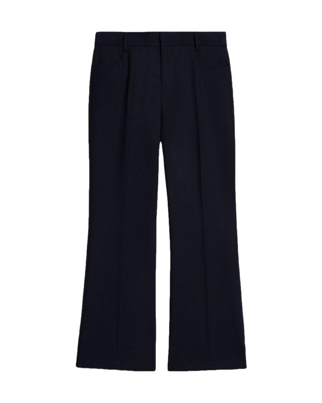 AMI Blue Ami Mid-Rise Flared Trousers