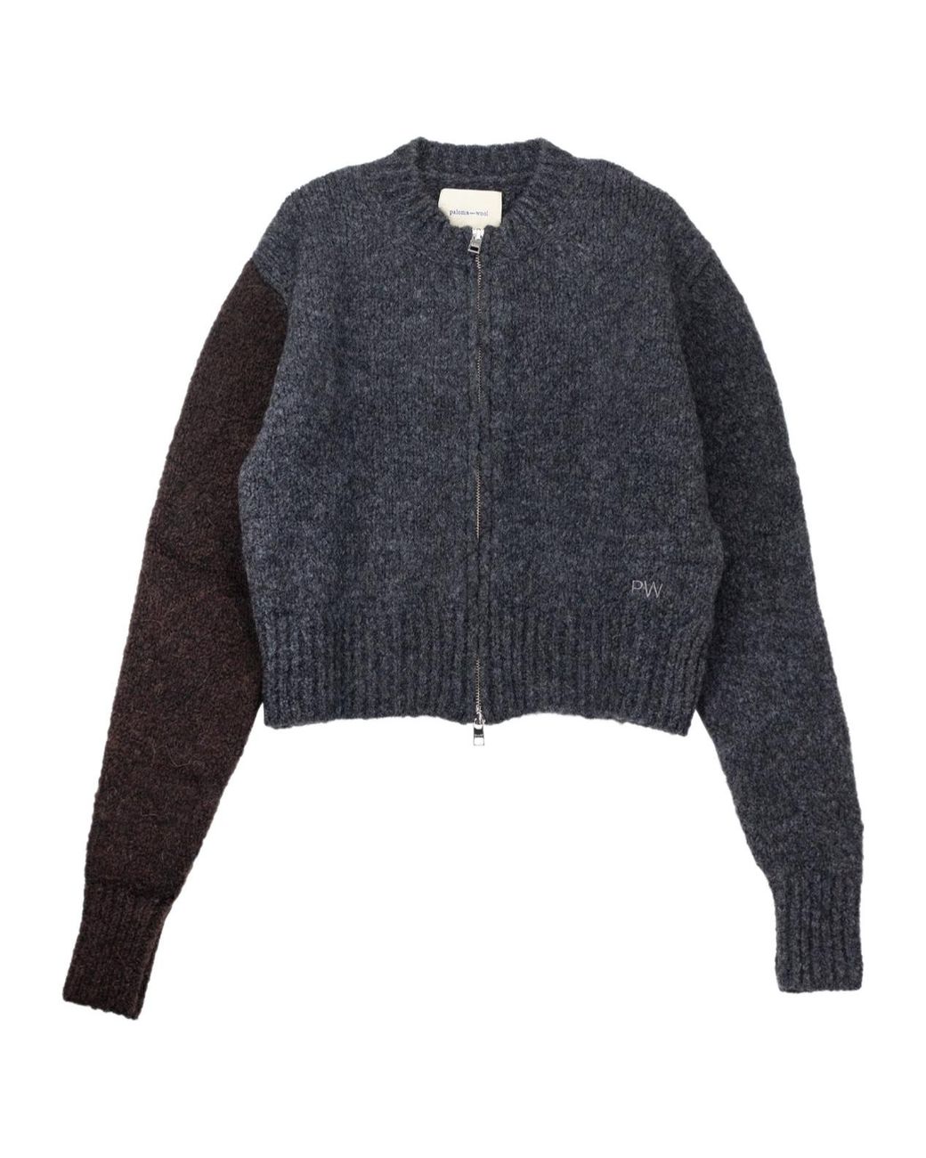 Paloma Wool Blue Long-Sleeve Cropped Knit Top