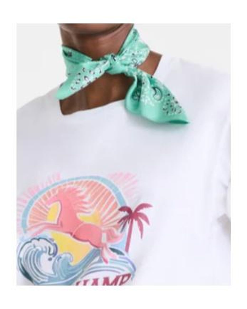 Longchamp Green French Bandana Silk Scarf 50