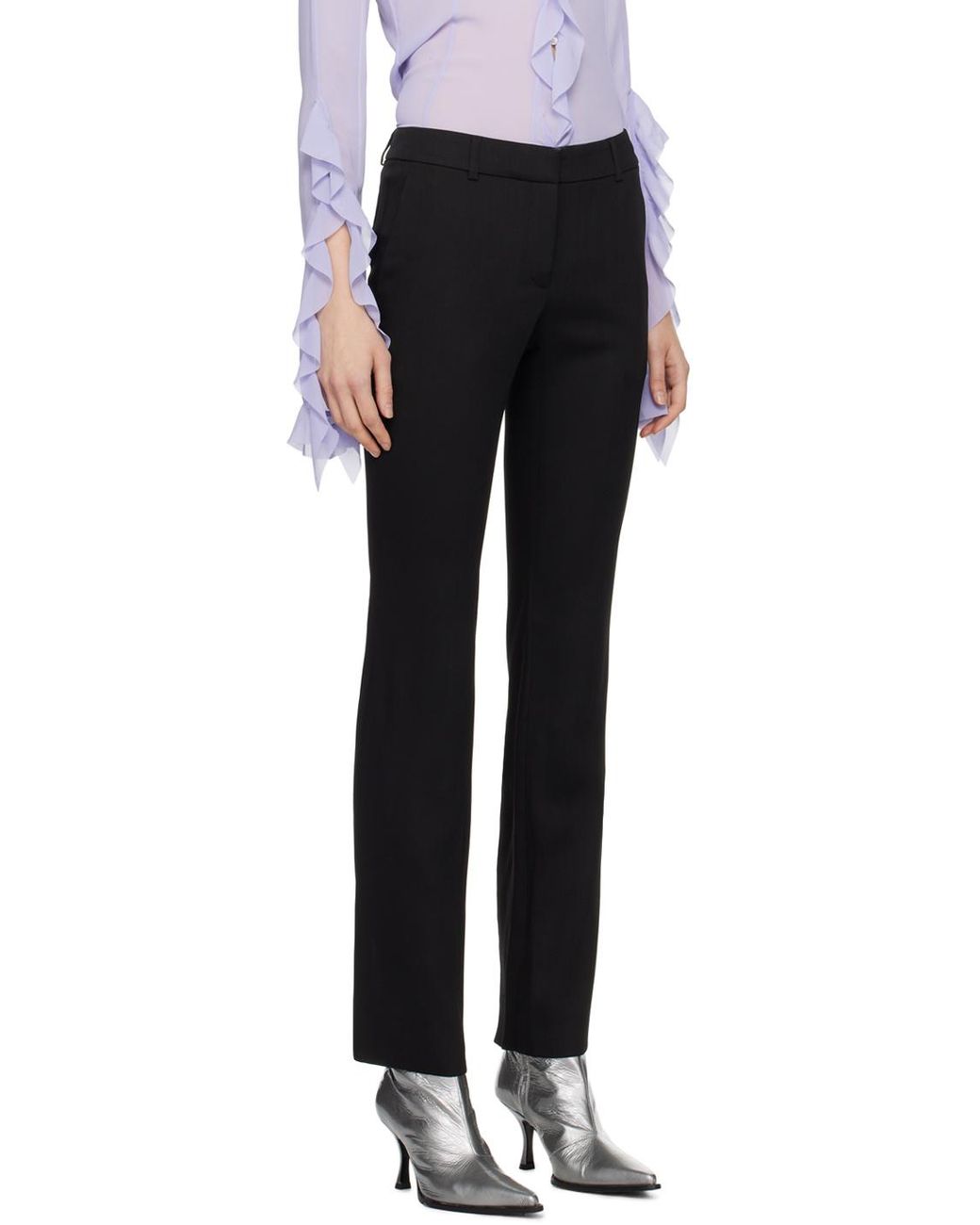 Acne Black Leg Slits Tailored Pants