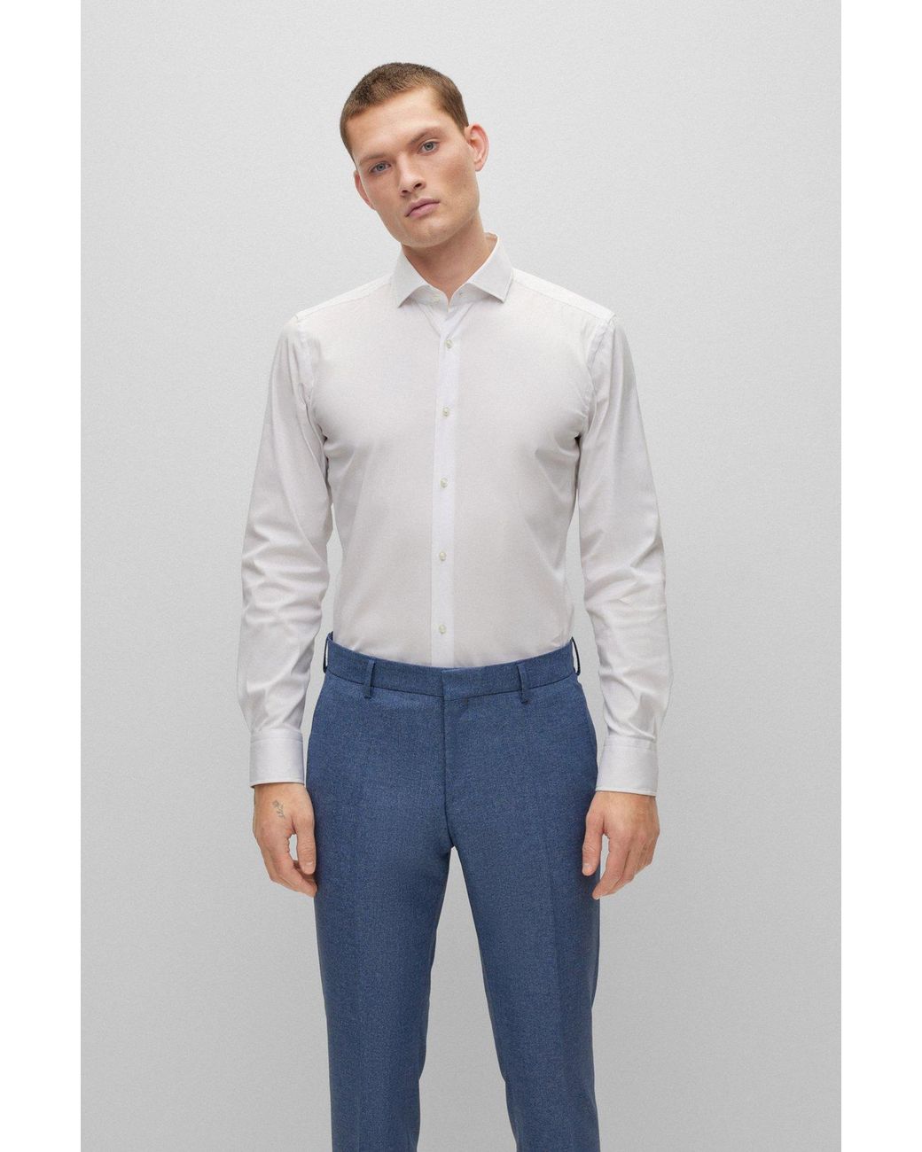 Boss White Logo Shirt for men