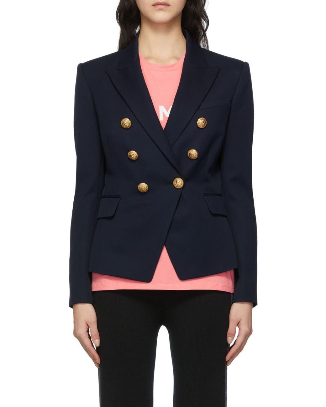 Balmain Blue Double Breasted Blazer