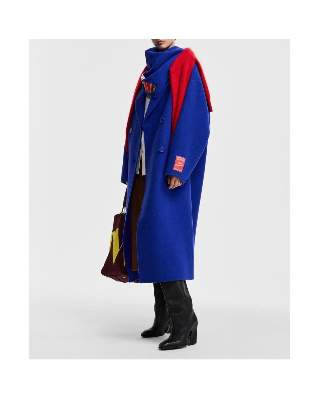 Essentiel Antwerp Blue Double-Breasted Coat
