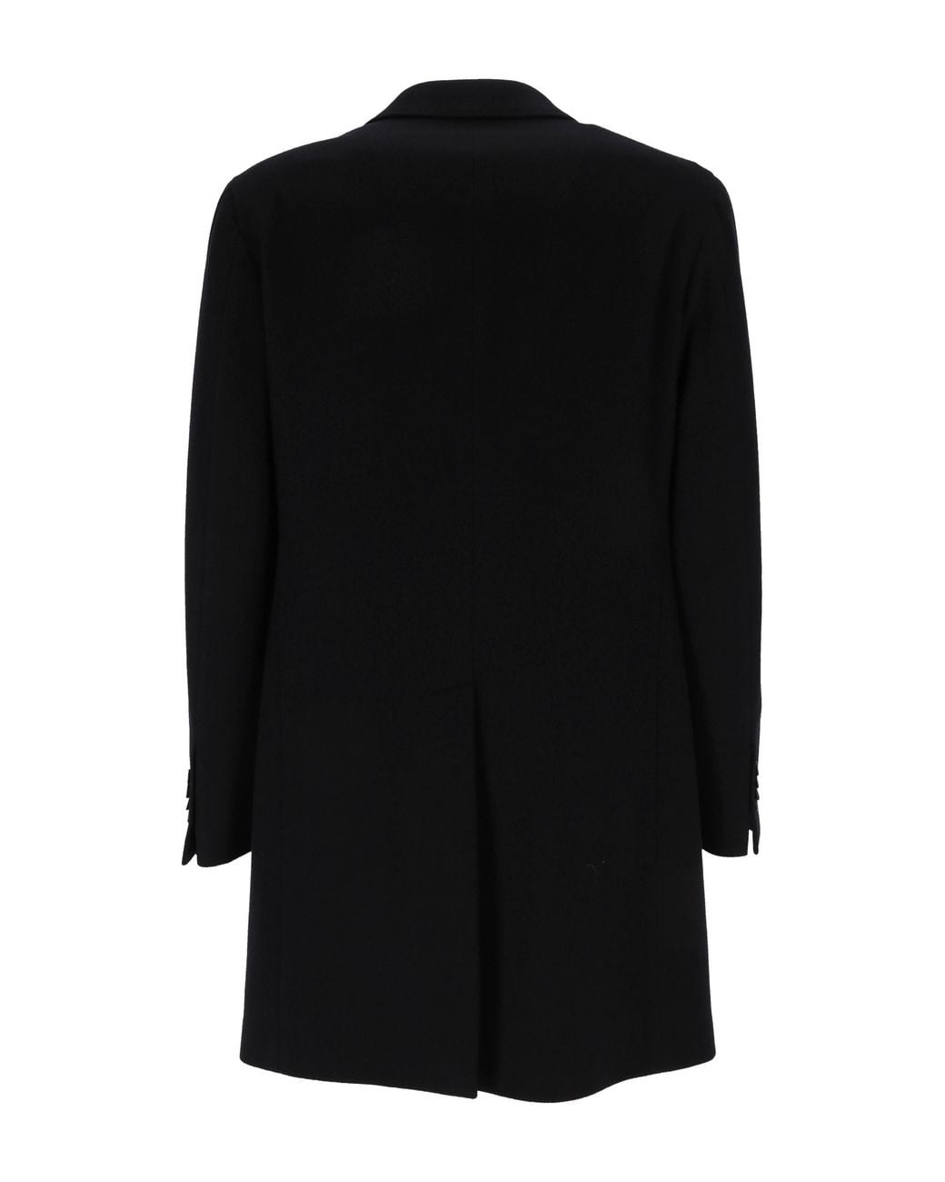Tagliatore Black Single-Breasted Midi Coat for men