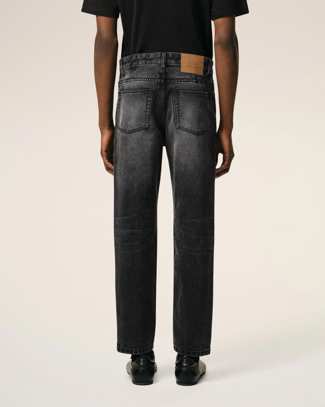 AMI Black Ami Straight-Leg Jeans for men