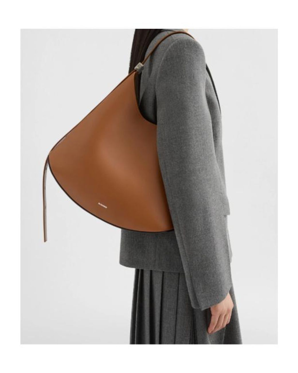 Jil Sander Brown Eldorado Medium Shoulder Bag