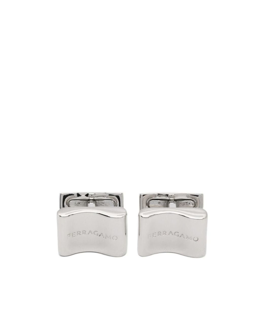 Ferragamo White Logo Earrings for men