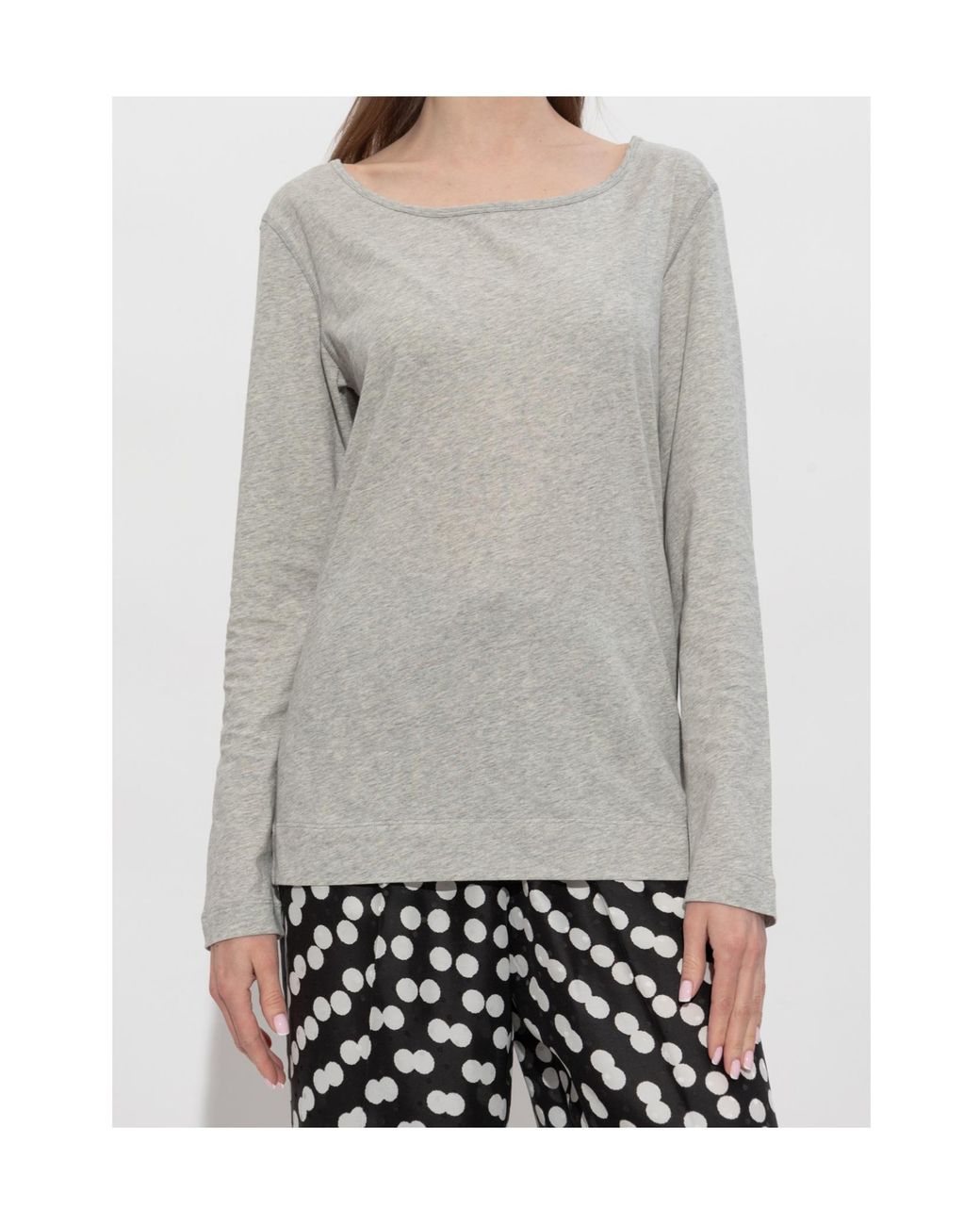 Dries Van Noten Gray Long-Sleeve T-Shirt