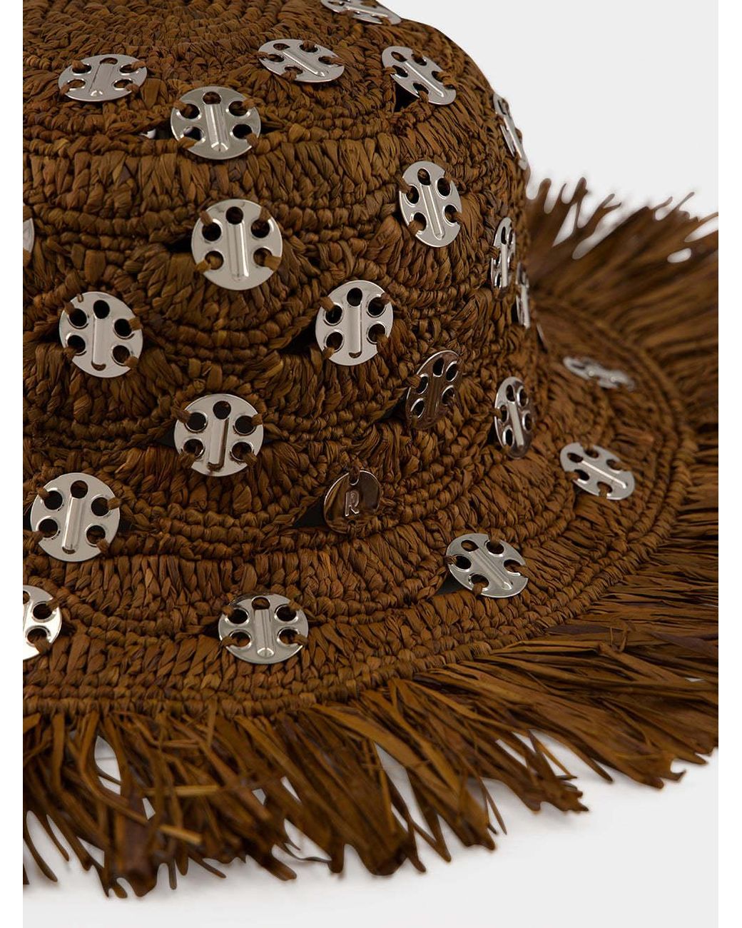 Rabanne Brown Rabanne 1969 Discs Fringed Sun Hat