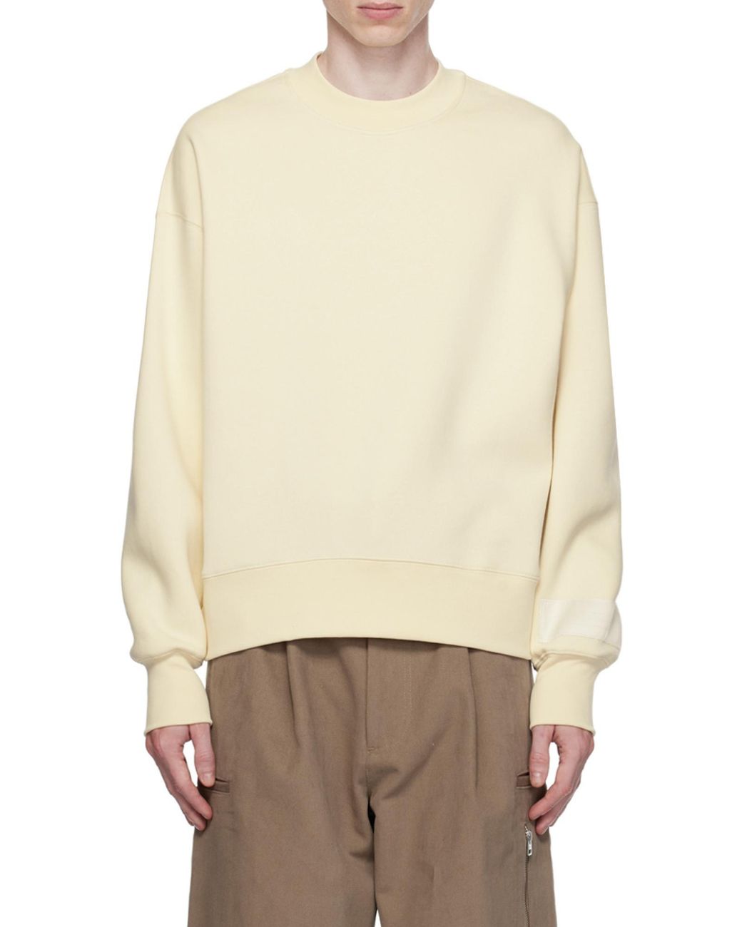 AMI White Logo Patch Crewneck Sweatshirt for men