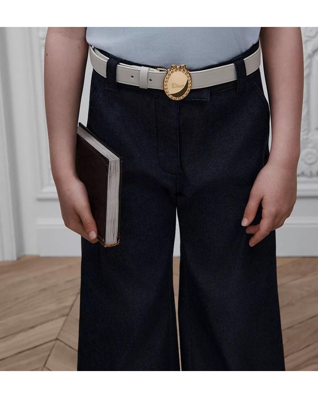Dior White Logo Belt
