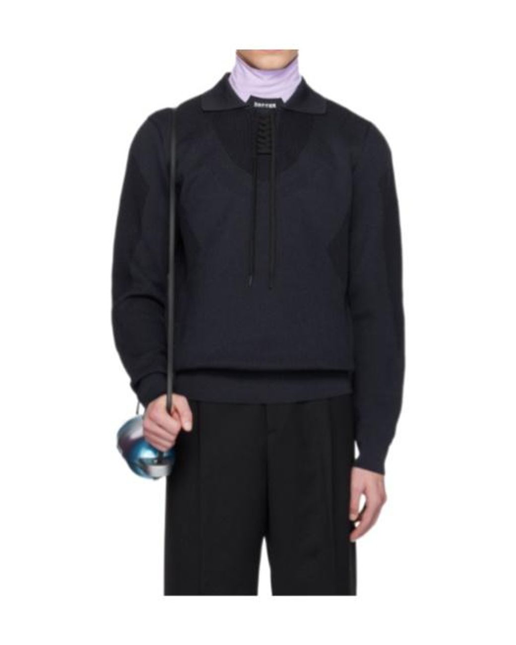Herno Blue Lapel Polo Shirt for men