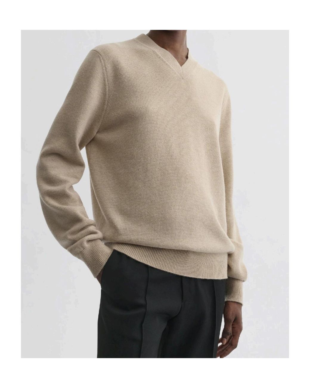 Phoebe Philo Natural V-Neck Wool Sweater
