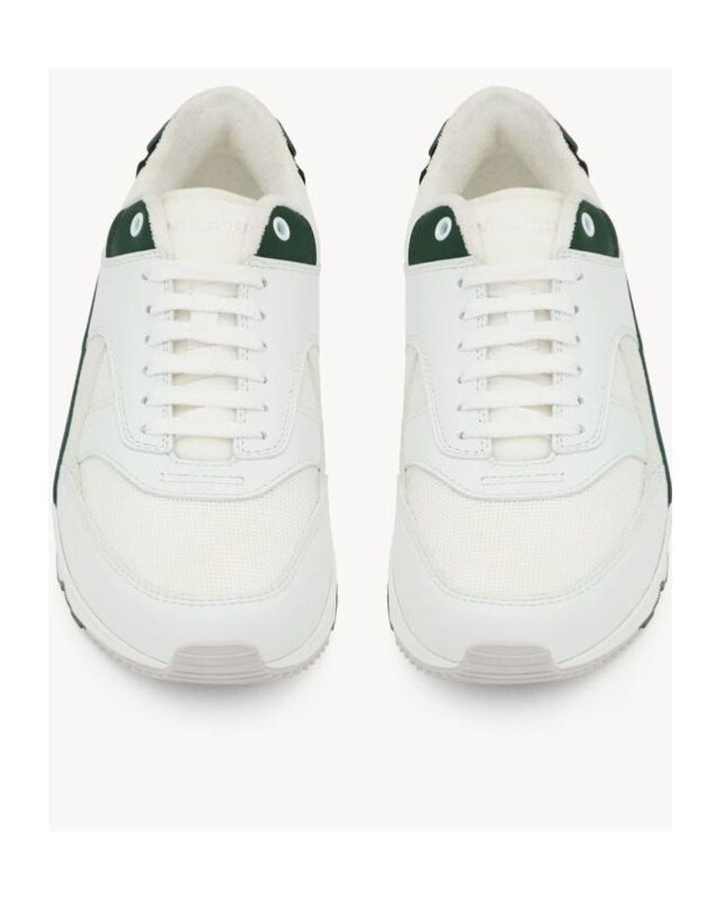 Saint Laurent White Bump Lace-Up Sneakers for men