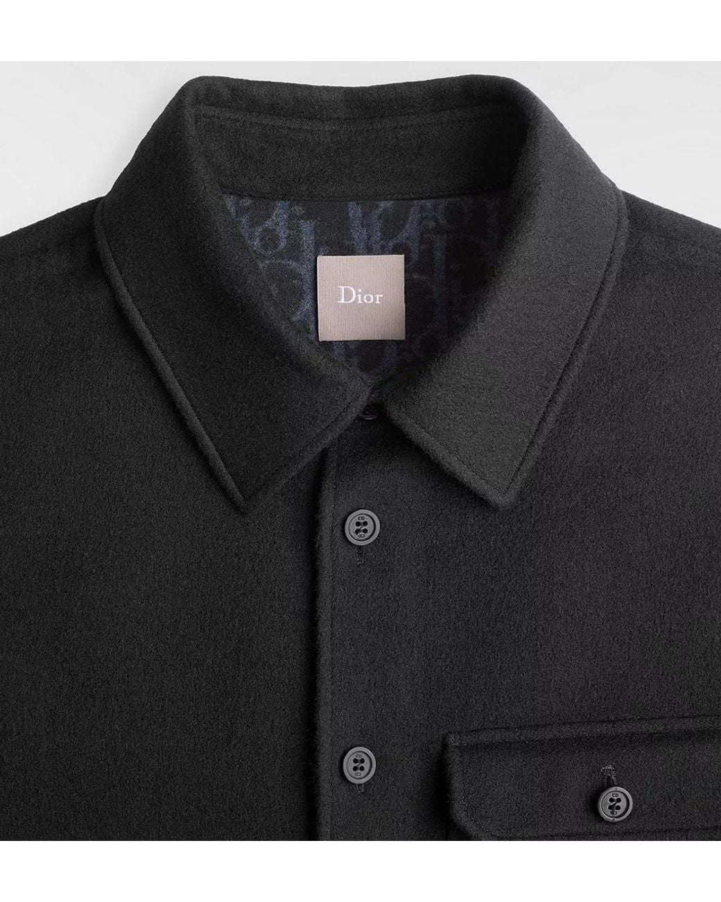 Dior Black Homme Flap Pocket Long-Sleeved Overshirt for men